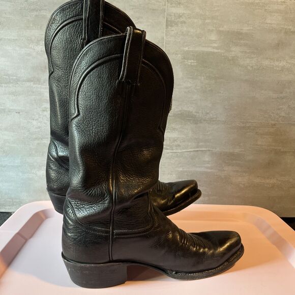 Vintage Boots & Boogie Santa Fe Men’s Black Leather Cowboy Boots Size 9.5 D